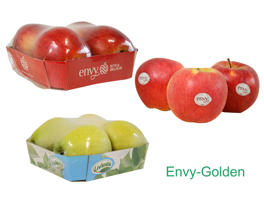 2 Barquetas de 4 uds. Variedades ENVY y GOLDEN DELICIUS.Peso aprox.1,2kg cada barqueta