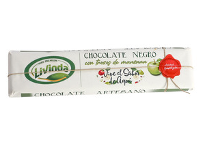 Lingote Chocolate Negro 52% cacao Min. con Manzana